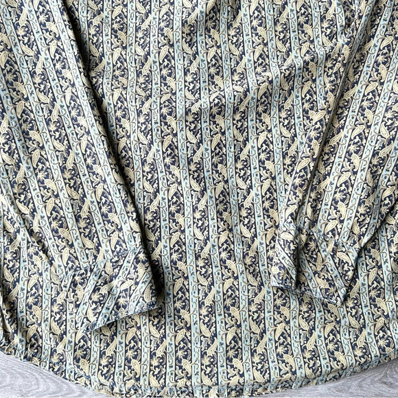 Indigo Palm Paisley Pattern Button Down Western Shirt - Picture 13 of 14